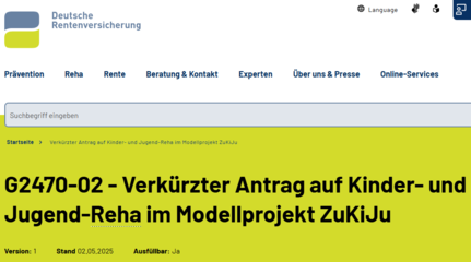 Antragsformular gekürzt